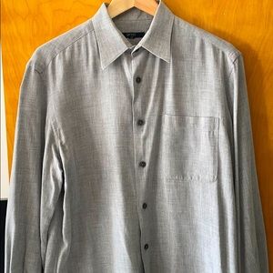 Men Lightweight Grey Button Down
